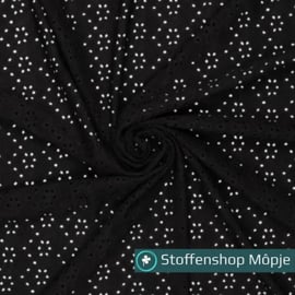 Jersey Broderie Zwart