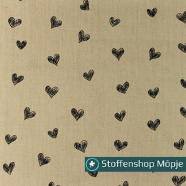 Poplin Snoozy Fabrics Hartjes Kiezel