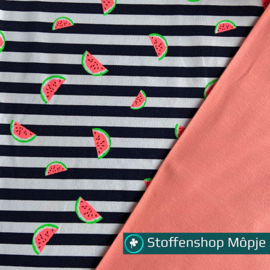 Jersey Watermelons & Stripe Navy