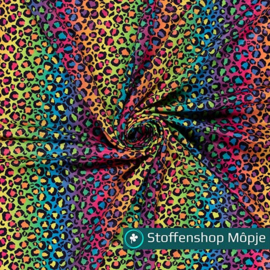 Polyester Jersey Panter Regenboog