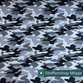 French Terry Brushed Camouflage Grey