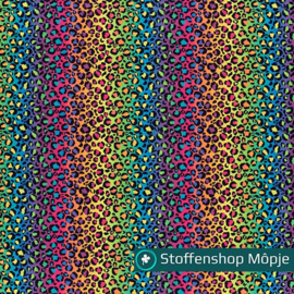 Polyester Jersey Panter Regenboog