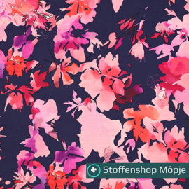 Jersey Digital FLowers Navy