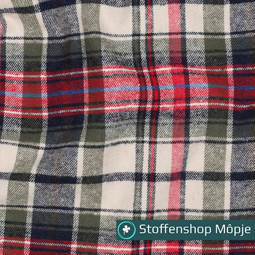 Brushed Cotton Checks Pickle - Navy - Red