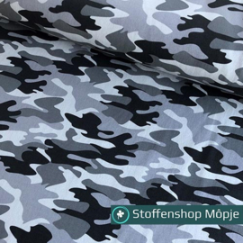 French Terry Brushed Camouflage Grey