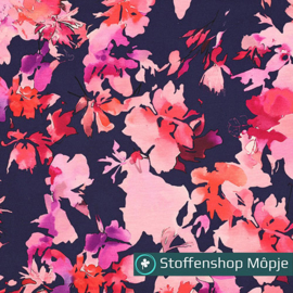Jersey Digital FLowers Navy