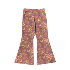 Flared Pants Flowers Mauve