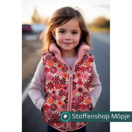 Stepped Velvet Digital Flowers Fuchsia