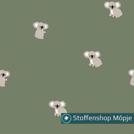 Poplin Koala's Donker Groen
