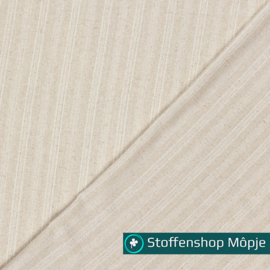 Viscose Linnen Streep Beige