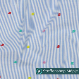 Katoen Dobby Stripes Blue