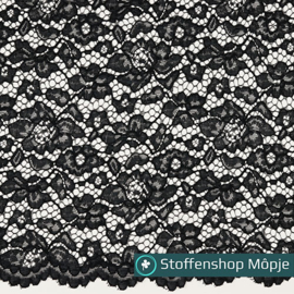 Lace Border 2 sides Zwart