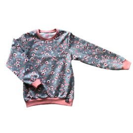 Sweater Aquarel Flowers Grey