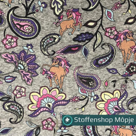 Happy Fleece Paisley Grey Melange