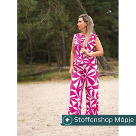 Magnolia Stretch Geometric Fuchsia