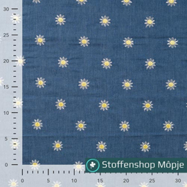 Chambray Embroidery Madeliefjes Denim