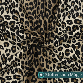 Cotton Twill Stretch Animal Skin Brown