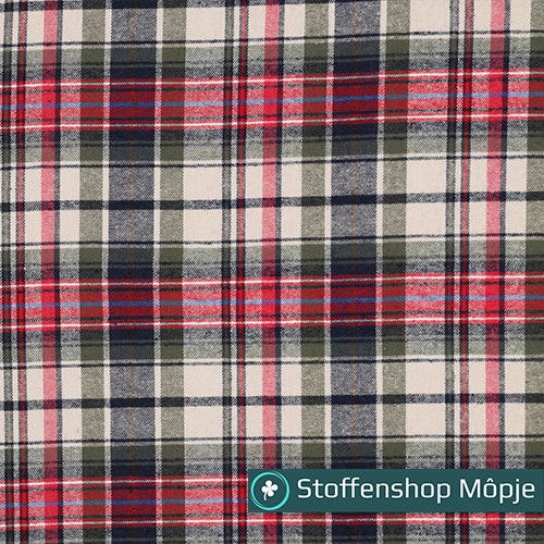 Brushed Cotton Checks Pickle - Navy - Red