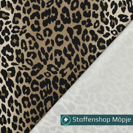 Cotton Twill Stretch Animal Skin Brown