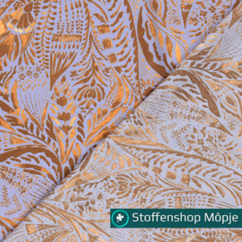 Viscose Crepe Bladeren Lila