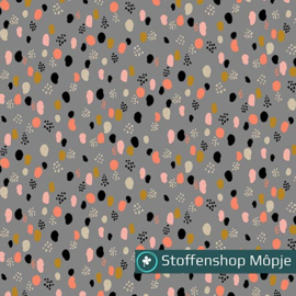 Jersey Glitter Dots grijs