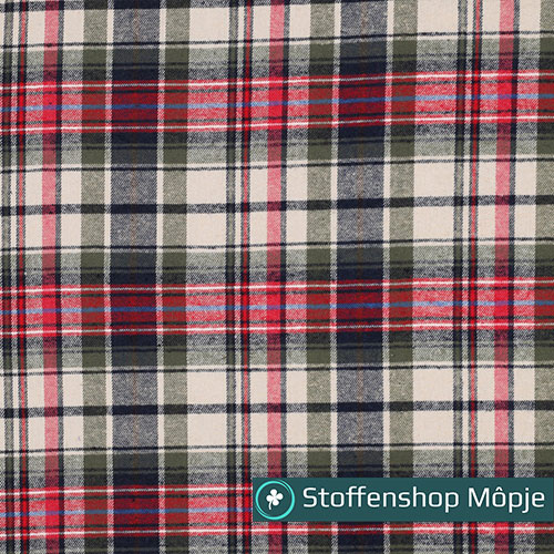 Brushed Cotton Checks Pickle - Navy - Red