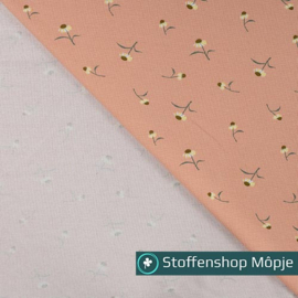 Qjutie Wafeltricot Madeliefjes Dusty Salmon