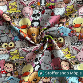 French Terry Digital Crazy Animals
