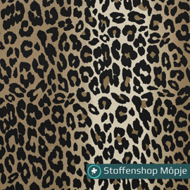 Cotton Twill Stretch Animal Skin Brown
