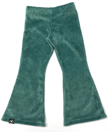 flared pants nicky velours dark dusty mint