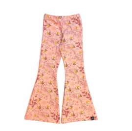 Flared Pants Flowers Dusty Pink