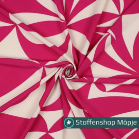Magnolia Stretch Geometric Fuchsia