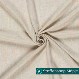 Linnenlook Streep Multi Beige