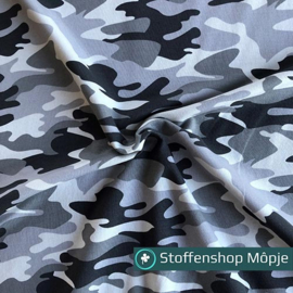 French Terry Brushed Camouflage Grey