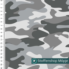 French Terry Brushed Camouflage Grey