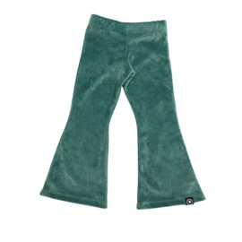 Flared Pants Nicky Velours Dark Dusty Mint