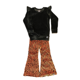 Flared Pants Nicky Velours Panterprint Roest