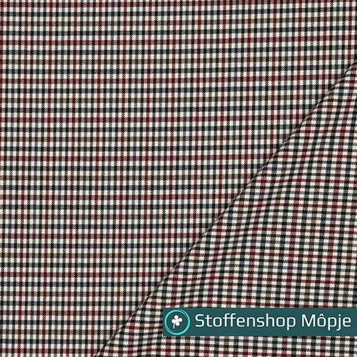 Tartan Check Off White - Petrol - Bordeaux