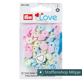 Prym Love Color Snaps Hart 12,4 mm Pastelkleuren