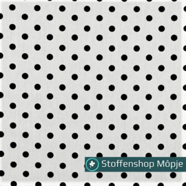 Poplin Katoen Dots Wit