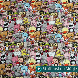 French Terry Digital Crazy Animals