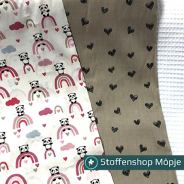 Poplin Snoozy Fabrics Hartjes Kiezel