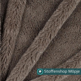 Faux Fur Lurex Taupe