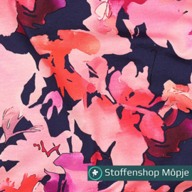 Jersey Digital FLowers Navy