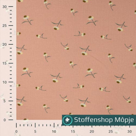 Qjutie Wafeltricot Madeliefjes Dusty Salmon