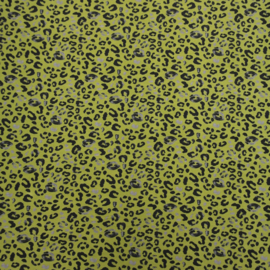 Coupon soft sweat luipaard groen 0.91 cm x SB