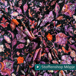 Velour Flowers Fuchsia