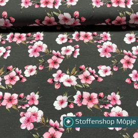 Jersey Cherry Blossoms Dark Grey