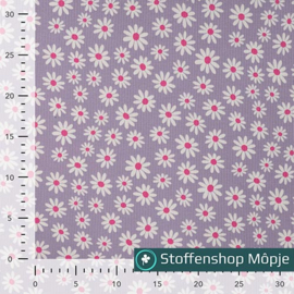 Ribtricot Madeliefje Dusty Lilac