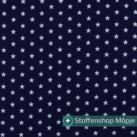 Poplin Katoen Petit Stars Navy